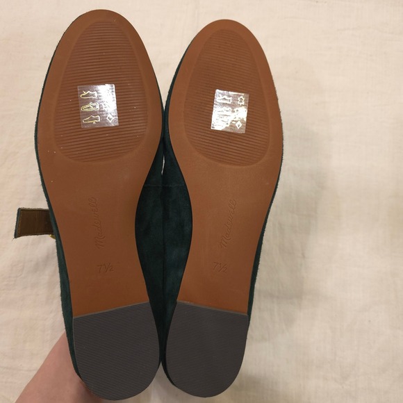 Madewell The Remy Mary Jane Suede Dark Green Flat - Size 7.5 (NU740) - Picture 6 of 7